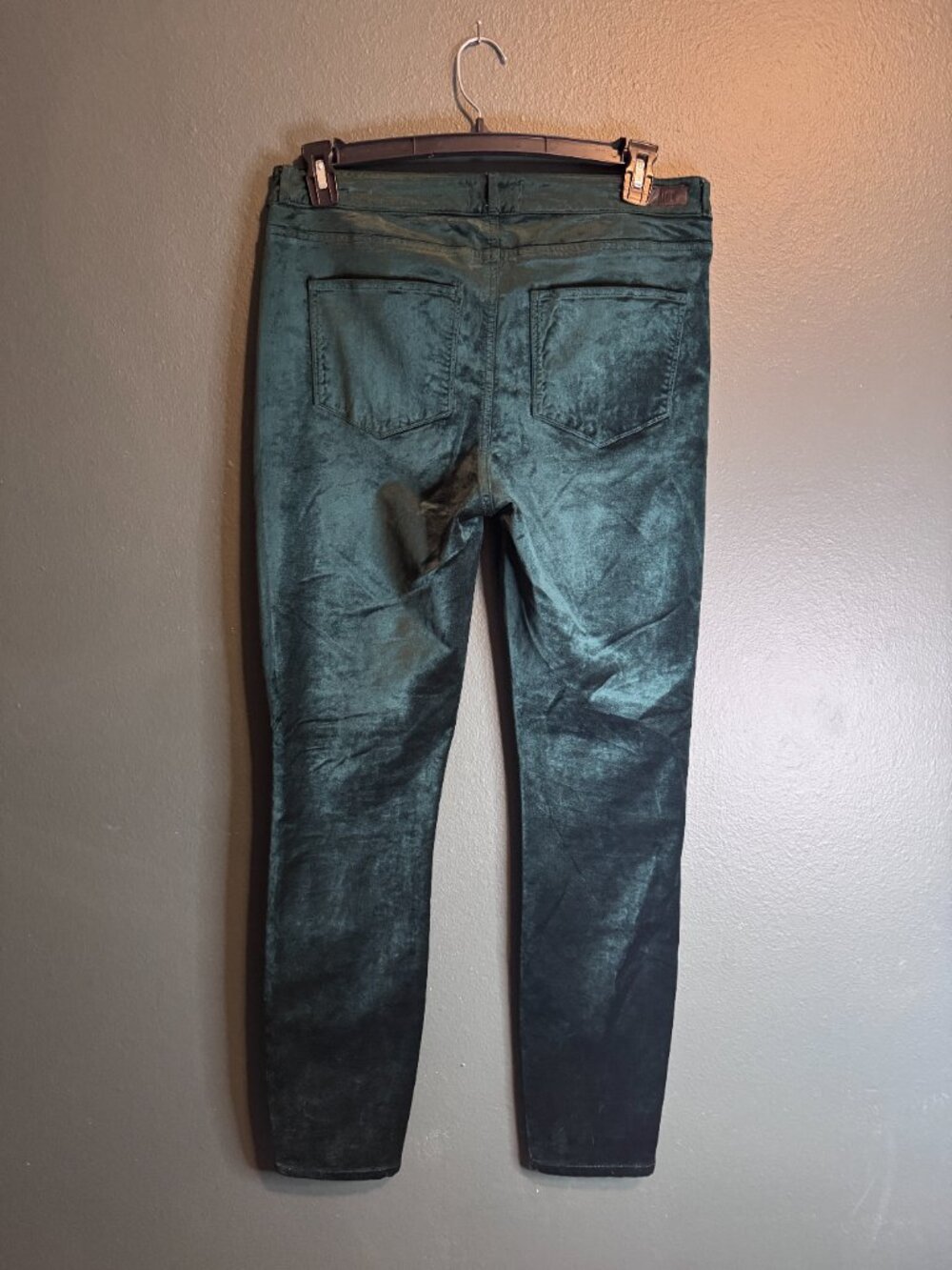 PAIGE Hoxton Velvet Skinny Jean - Emerald - Picture 3 of 3